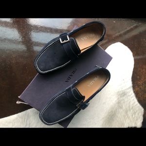 Prada Navy Blue Driving Mocs. Size 9. Men. Used but in very good condition.